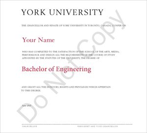 Picture of Bachelor of Engineering (graduation from BASc prior to October 2014)