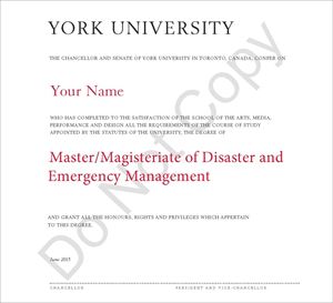 Picture of Master of Disaster and Emergency Management (graduation MA DEM prior to June 2014)