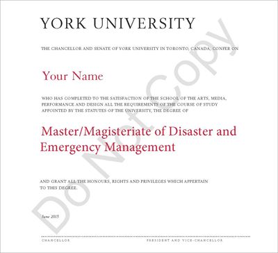 Picture of Master of Disaster and Emergency Management (graduation MA DEM prior to June 2014)